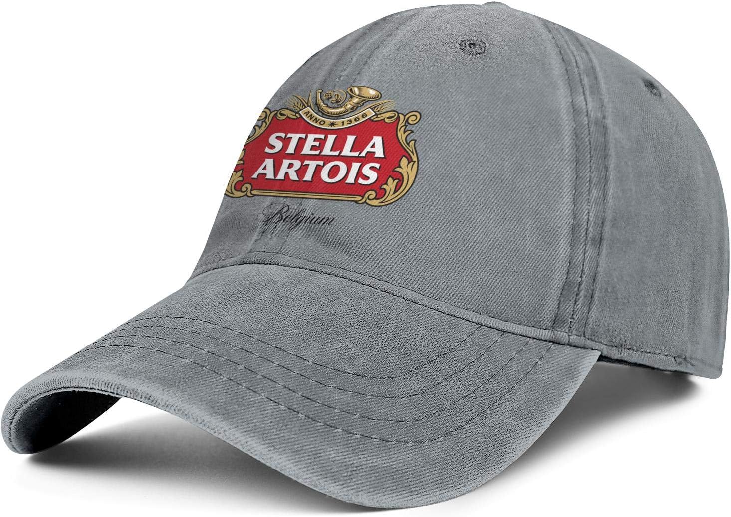 Mens Womens Washed Stella-Artois-Beer-Anno-1366- Sports Cap Adjustable Snapback Sun Hat