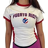 Y2k Baby Tee Women Short Sleeve Graphic Printed Crop T Shirts Teen Girls Vintage Aesthetic Tops Summer Clothes