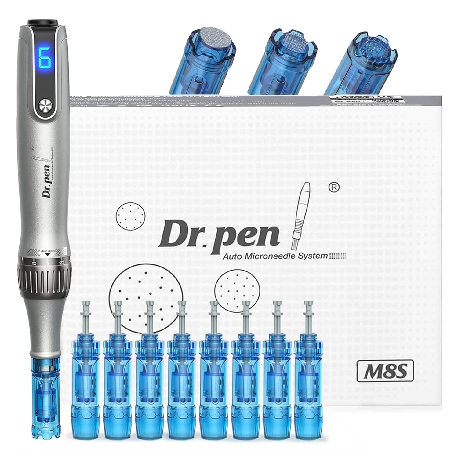 Dr. pen Ultima M8S Microneedling Pen - Professional Wireless Derma Pen with 9 Replacement Cartridges