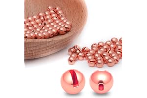 Gainfite 50pcs Slotted Tungsten Beads for Fly Tying, 3 Colors/13 Sizes (1.5-6.4mm) - Fast Sinking Fishing Beads for Nymphs, Wooly Buggers, Fly Tying Materials Beads