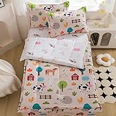 qjmiaofang Kids Comforter Set Twin Zipper Bedding for Boys Girls Farmhouse Bedding Zip Up Comforter with Sheets All Season Farm Animal Printed All in One Zipper Bed Set Nature Themed Home Decor