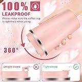 MOMSIV 380ml Vacuum Insulated Stainless Steel Coffee Cup Peachy-Pink view 4