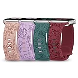 4 Pack Floral Engraved Bands Compatible with Apple