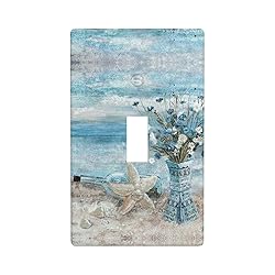 Daisy Flower Blue Beach Single Toggle Light Switch