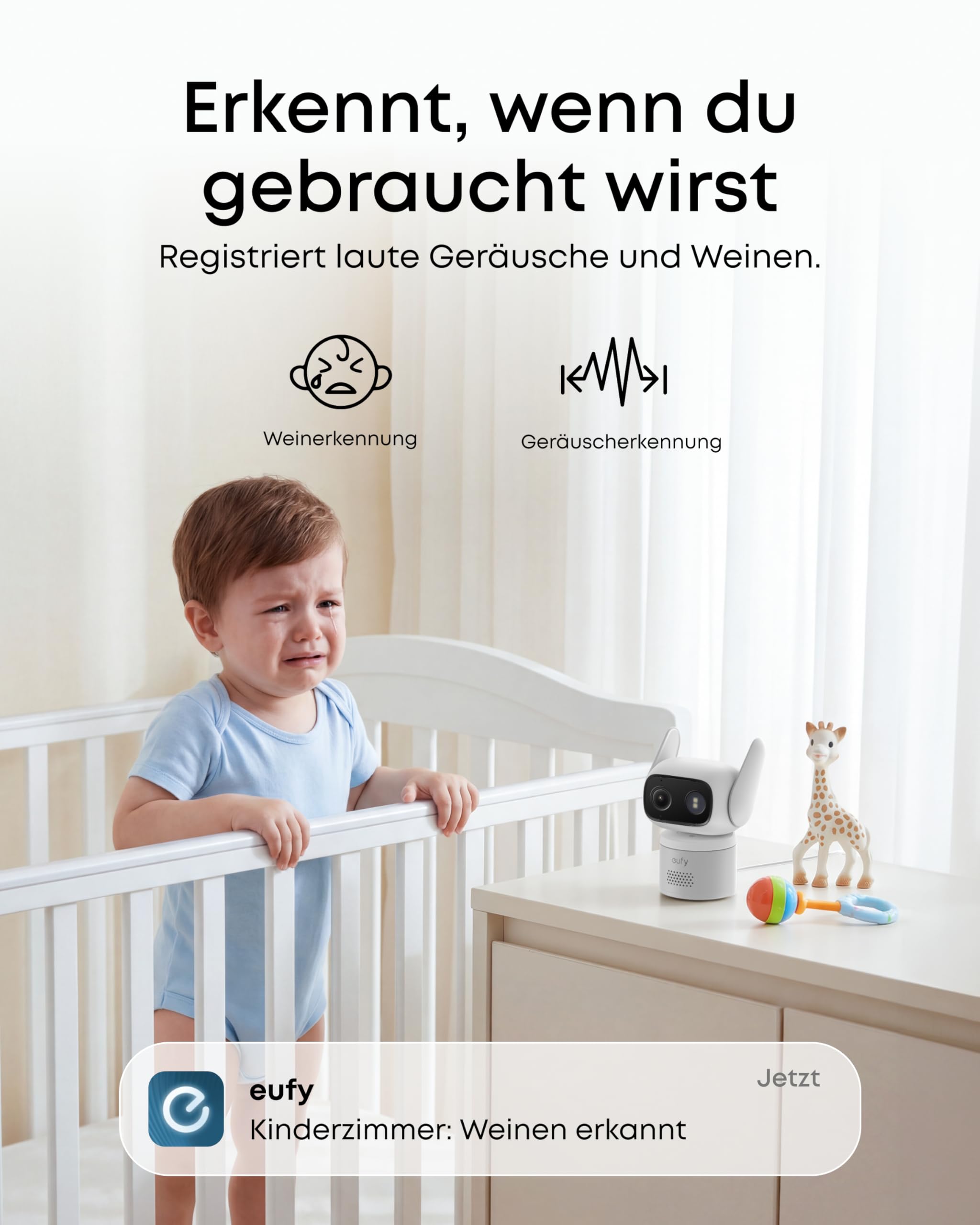 eufy Überwachungskamera C31 kabelgebunden, Außen & Innen, 360°-Sicht mit Schwenken/Neigen, Farbnachtsicht, KI-Erkennung Mensch/KFZ/Tier/Weinen, Dual-Antenne, lokaler Speicher, ohne ABO, 24/7-Videos 8