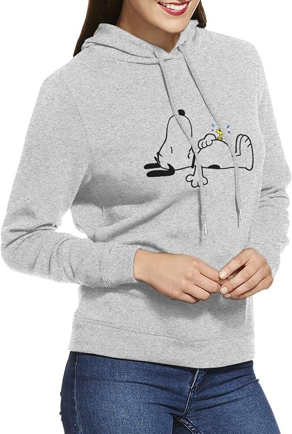 Amazon Co Jp スウェット レディース パーカー Snoopy スヌーピー 犬 可愛い プルオーバーパーカー ガールズ 春秋 トレーナー 女の子 ジャージ カジュアル アウター オシャレ 服 ファッション小物