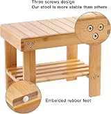 Utoplike Bamboo Step Stool with Storage, Lightweight & Anti-Slip view 4