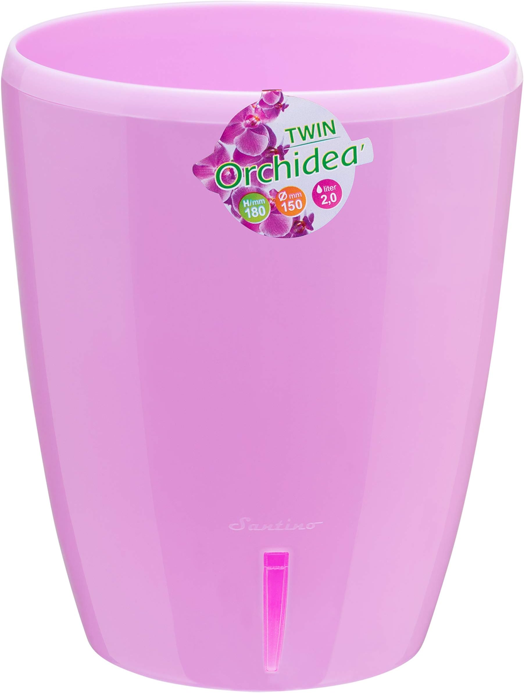 Santino 4.9 Inch ORCHIDEA Self Watering Pots for Orchids in Lavender - Decorative Wicking Planter with w/ Great Aerification, Drainage and Water Level Indicator