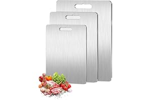 DICTAMNI Titanium Cutting Board - Stainless Steel Titanium Kitchen Cutting Board - Cutting Edge Hygiene and Durability, Japanese Double-Sided Medical Grade Titanium Cutting Mat (11.81 * 7.87 in)