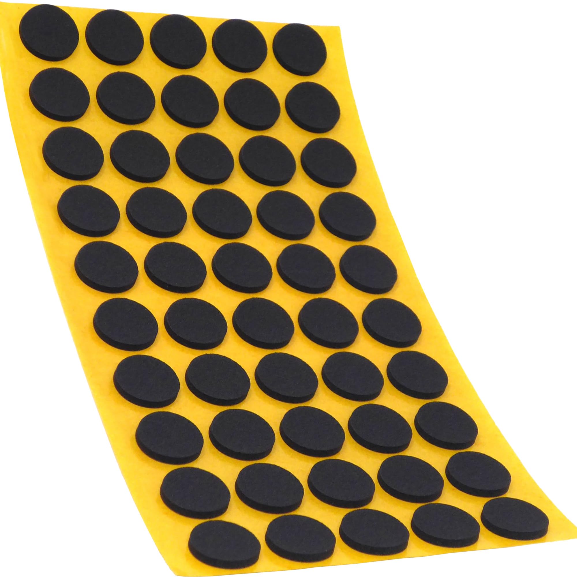 Adsamm® / 50 x self-adhesive anti-slip pads made of EPDM cellular rubber/ø 0.63'' (ø 16 mm) / Black/round / 0.098'' (2.5 mm) thick anti-slip glides