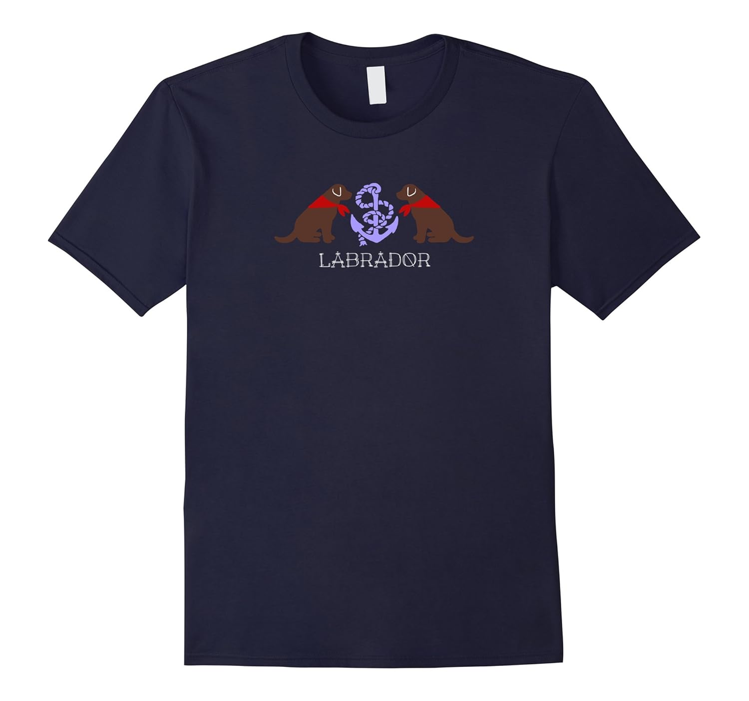 Chocolate Labrador Outline Silhouette Nautical Tshirt-ANZ