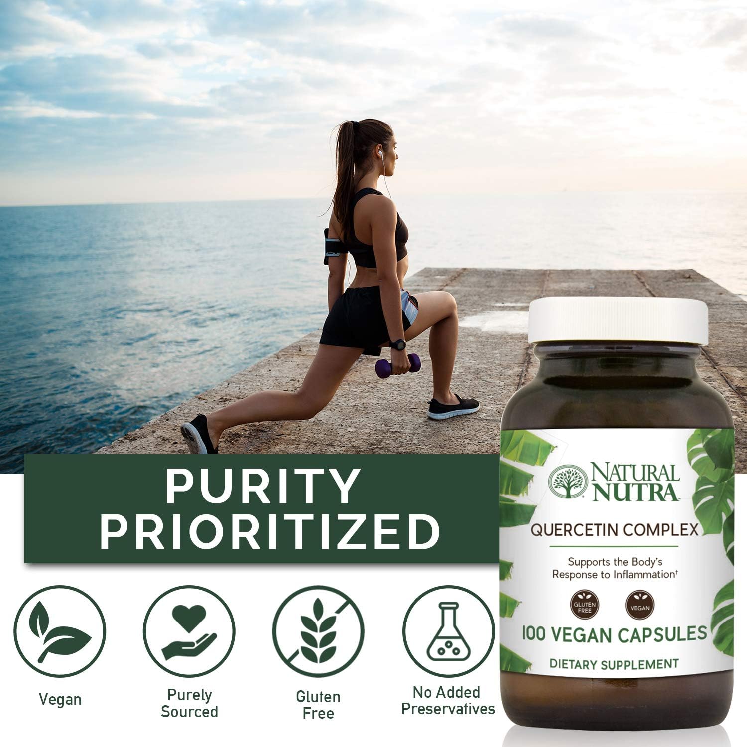 Natural Nutra Quercetin Complex with Bromelain, Vitamin C Citrus Bioflavonoid Supplement, Antioxidant and Inflammation Support, 100 Vegan and Vegetarian Capsules: Health & Personal Care