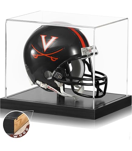 thumbnail interactive-video image 1 of Deluxe Acrylic Mini Football Display Case With Mirror - Sports Memorabilia Protection 1 of 9