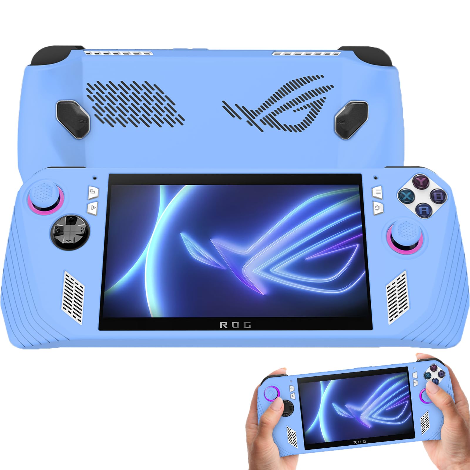 Miimall Compatible with ASUS ROG Ally Case, Premium Flexible Silicone Protective Shell for ASUS ROG Ally Ultra-Thin Anti-Fingerprint Shockproof, Slim Fit Bumper Cover for Asus Rog Ally-Luminous Blue