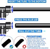 ERGAOBOY 10 Pcs 10MM OD 3-Way Tee Push to Connect Fittings Blue PE-10 view 3