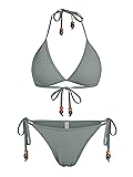 ZAFUL Women Bikini Set Two Piece Textured Beaded