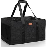 MHOMER Reusable Grocery Bags Extra Waterproof Large Utility Tote Bag with Carrying Handles Foldable Shopping Bags for Storage Space Saving Reinforced Bottom Durable Oxford Fabric Black