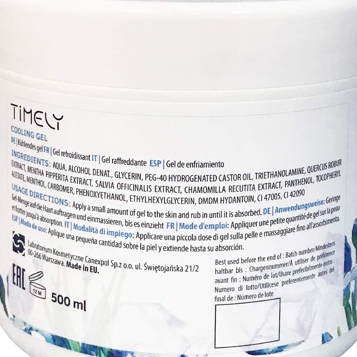 Timely Cooling Gel for Muscle Pain, 500 ml BigaMart