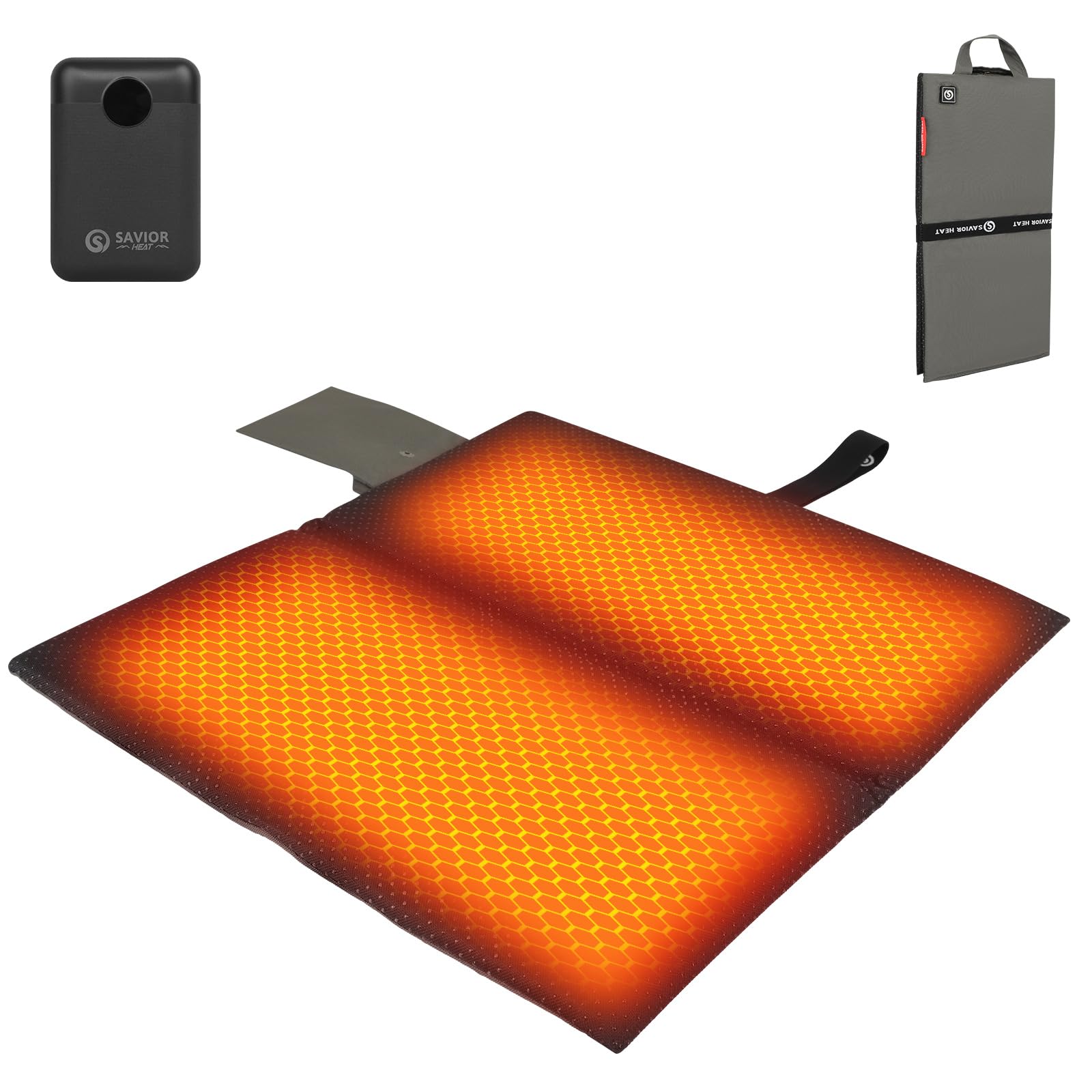 Photo 1 of Heated Seat Cushion with 10000mAh Battery, Portable Foldable Heating Pad for Chairs, 3 Heat Levels & Fast Heating, Thermal Chair Cushion for Stadium, Office, Camping, Fishing, Outdoor Events