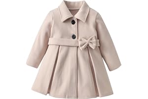 Kids Girls Dress Coats Cloak Button Jacket Clothes Outerwear Clothes Winter Trench Peacoat