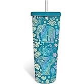 WWHSAI Elephant Tumbler 24oz, Travel Insulated Stainless Steel Tumbler Keeps Drinks Cold & Hot, Double Wall Vacuum, Elephants Gifts for Women Girls Coffee Travel Mug Cup Gift for Birthday Christmas