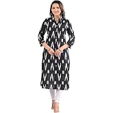 Meyali Womens Printed Cotton Kurti Top | 3/4 Sleeves Tunic Top | Casual Indian Kurti for Women