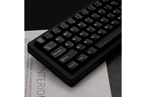 114 Keys Doubleshot Tranlucent Keycaps, Glitter Black keycaps, Cherry Profile Keycap Set for 60% 65% 75% Mechanical Keyboard 