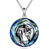 Horse Necklace Sterling Silver Origami Horse Pendant Necklace Mothers Day Gifts for Women Wife Girlfriend