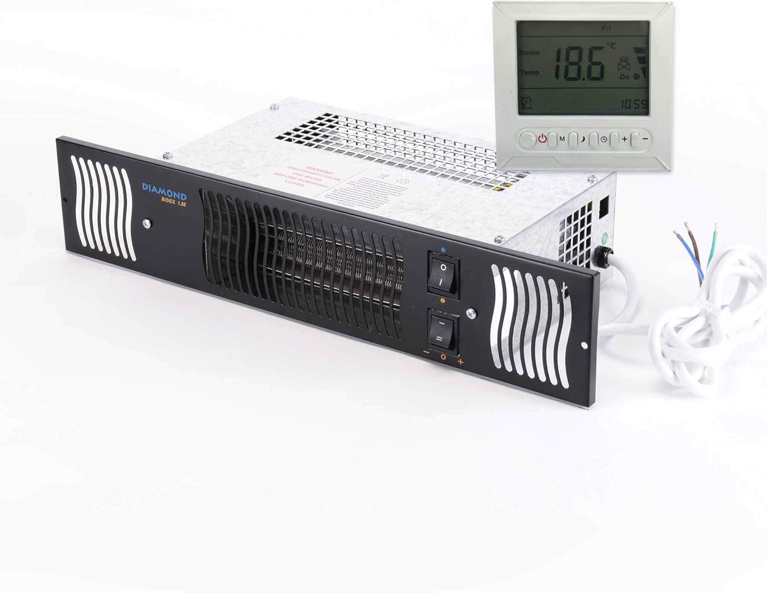 Diamond 1.9kw Electric Kitchen Plinth Heater with 7 Day Timer & Room