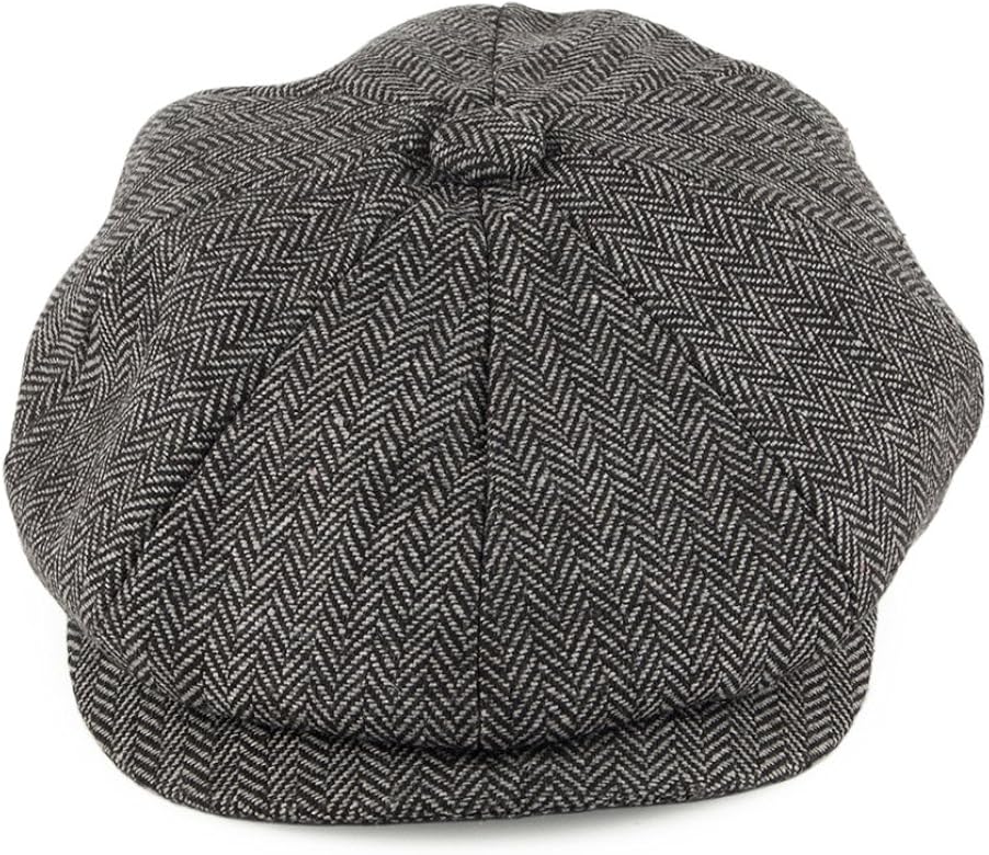 herringbone newsboy cap