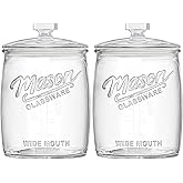 Dwbligt 2 Pack Cookie Jar, 1 Gallon Glass Jar with Airtight Lids - Large Wide Mouth Mason Jar for Kitchen Pantry& Laundry Roo