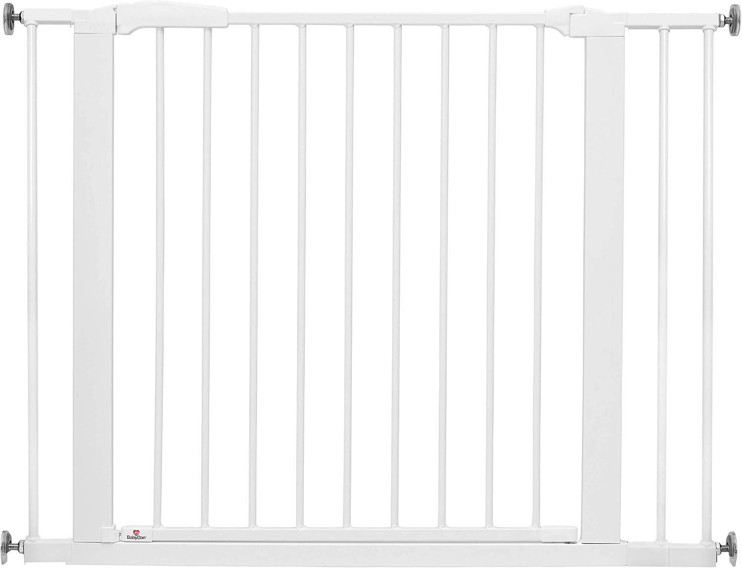 BabyDan Swing Shut, Pressure Fit Stair Gate, 77.3-103.6 cm, Baby Gate/Safety Gate, White, Made in Denmark - (Pet Gate/Dog gate)