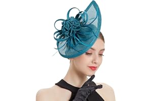 LATIMOON Fascinators Hat for Women Tea Party Headband Mini top Hats Cocktail Flower Mesh Feathers Hair Clip