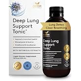 Harker Herbals Deep Lung Support Tonic - Fast Acting Lung Detox, 7.8 fl oz | Plant-Based Herbal Liquid to Support Respiratory &amp; Bronchial Support, Clear Breathing &amp; Seasonal Wellness, Vegan, Non-GMO