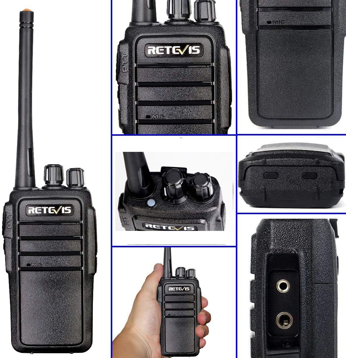 Case of 10,Retevis RT21 Two Way Radios Long Range Rechargeable, Heavy Duty Walkie Talkies for Adults, VOX Security Handfree 2 Way Radios with Earpiece, for Commercial Organization