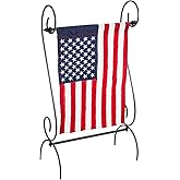 Evergreen Scroll American Garden Flag Stand | Premium Metal Iron Flag Holder Stand | Fits 12x18 Garden Flags for Outside | Weatherproof Outdoor