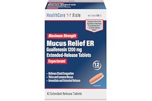 HealthCareAisle Guaifenesin 1200 mg Extended Release - 42 Tablets - Mucus Relief Expectorant for Chest Congestion Relief