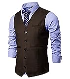 DONGD Mens Formal Suit Vest Business Dress Vest for