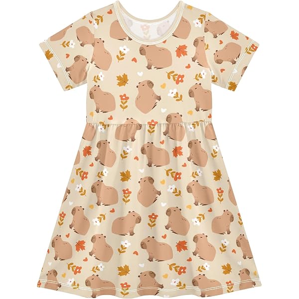Youngerbaby Women's Plus Size A-Line Swing Sundress | Short Sleeve High Waist Midi Dress | Floral Print Casual Dress