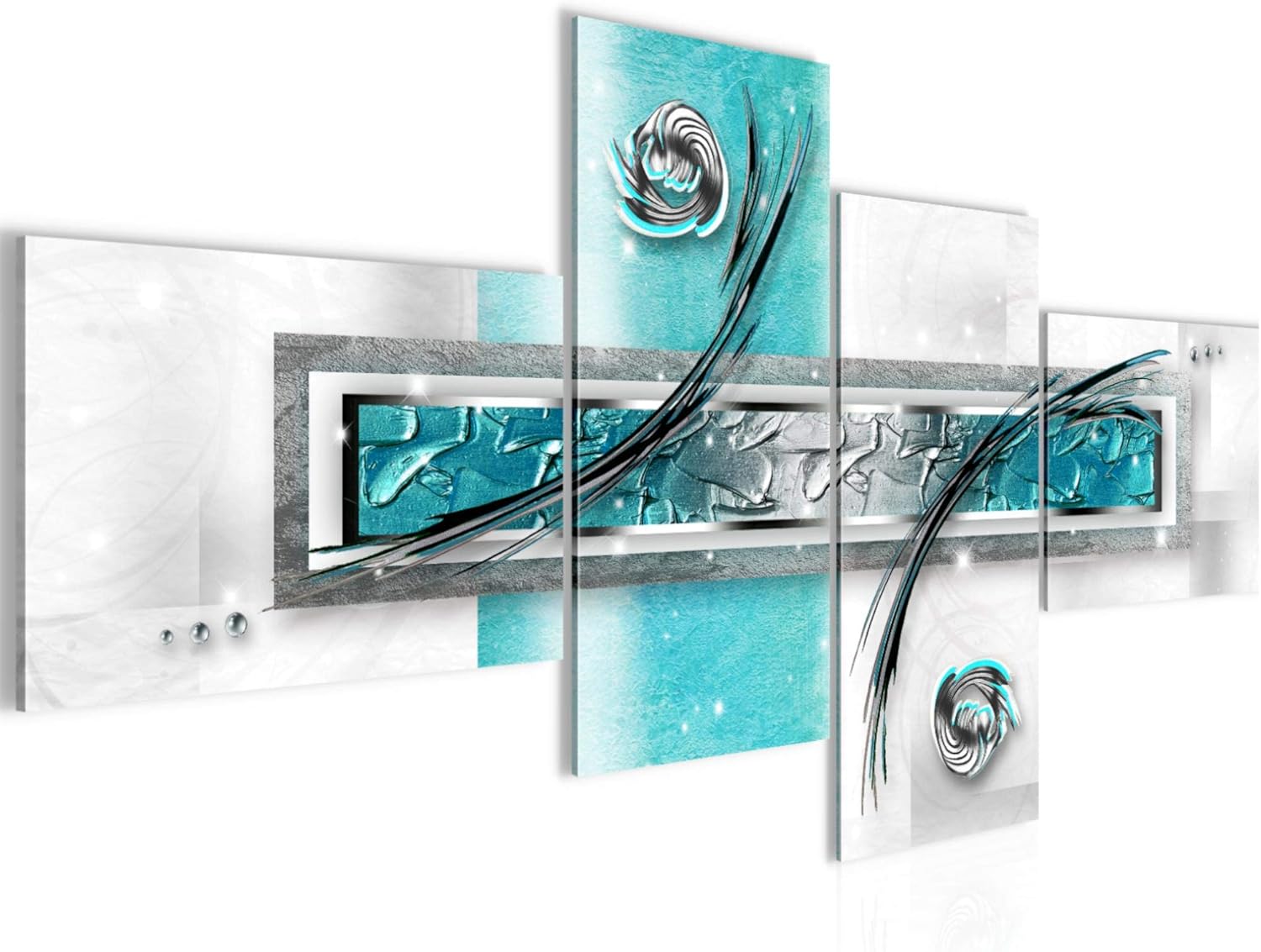 Runa Art Abstrakt Bild Modern - 100% Made In Germany - Wandbilder Grau