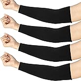 Neer 4 Pair Protective Arm Sleeves for Thin Skin Anti-Cut Burn Resistant Cover Forearm Sleeve for Cooking Construction(Black, 11.8 Inch)
