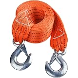 JCHL Tow Strap with Hooks 2in X20Ft Recovery Strap 10,000LB Break Strengthened Towing Rope for Towing Vehicles in Roadside Emergency