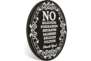 FTONENI No Soliciting Sign for House, No Fundraising, Estimates, Salesmen, Religion, Politics, Thank You Sign for Indoor/Outdoor Home, Office or Business Use, 4" x 5" (with Strong Adhesive Tape) - PMB007