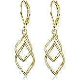 HELORET Leverback Earrings Dangle Earrings for Women Dangly Earrings Anniversary Birthday Gifts for Women