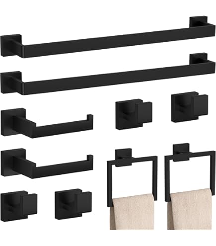 Kingston Brass Bad-Accessoire-Set – 5-teilig Mit Handtuchstangen, Ring, Halter & Haken In Satiniertem Finish