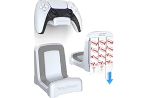 TotalMount Holders for PS5 Controllers – Premium Mounts Will Not Damage Your Wall with Screws or Permanent Adhesive (Wall Stands for PlayStation Controllers – Two Pack)