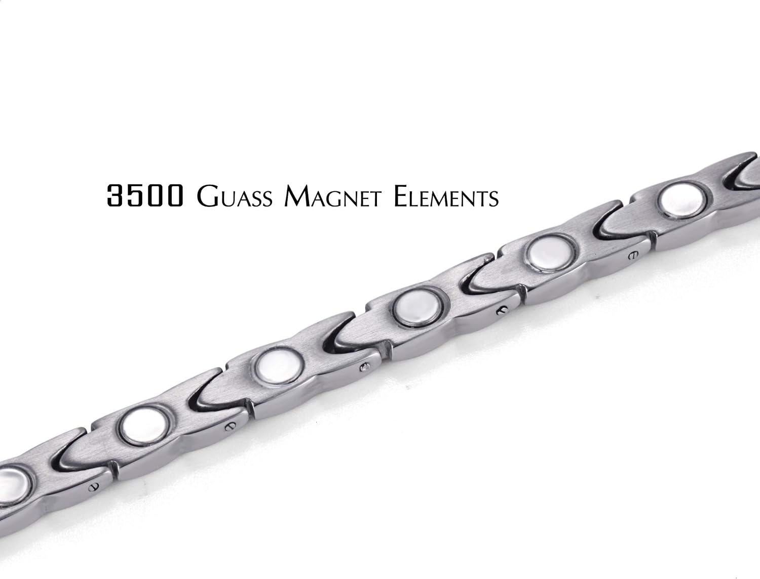 RainSo Silver Pure Titanium Magnetic Bracelet for Women Super Light Magnetic Bracelet with Adjustable 3 Smart Buckle with Gift Box - Image 5