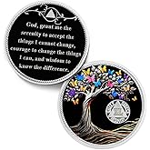 Delicate 40 Year Sobriety Coin - Recovery Butterfly Tree of Life AA Coins - 40 Year NA HA AA Chips and Medallions - 1-62 Years Living Clean Narcotics Alcoholics Anonymous Gifts for Men Women