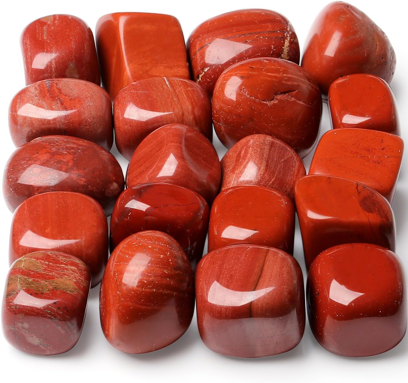 Indoor Fountains & Accessories - MAIBAOTA Red Jasper Stones Natural Polished Tumbled Stones Crystal Rocks Natural Gemstones Vase Filler Decorative Stones 200 Gram