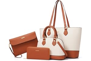 BAGSURE 4PCS Women Fashion Handbags Purses Wallet Tote Shoulder Bags Casual Crossbody Bags, Best Valentine's Day Gift for Ladies Girls, Satchel Purse Set 4pcs